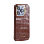 Brown Crocodile iPhone Case from the Gentcreate brand, viewed from the right side