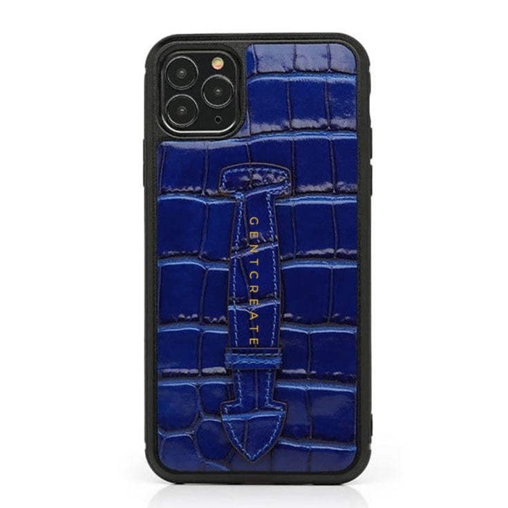 Funda de cuero brillante para iPhone con correa