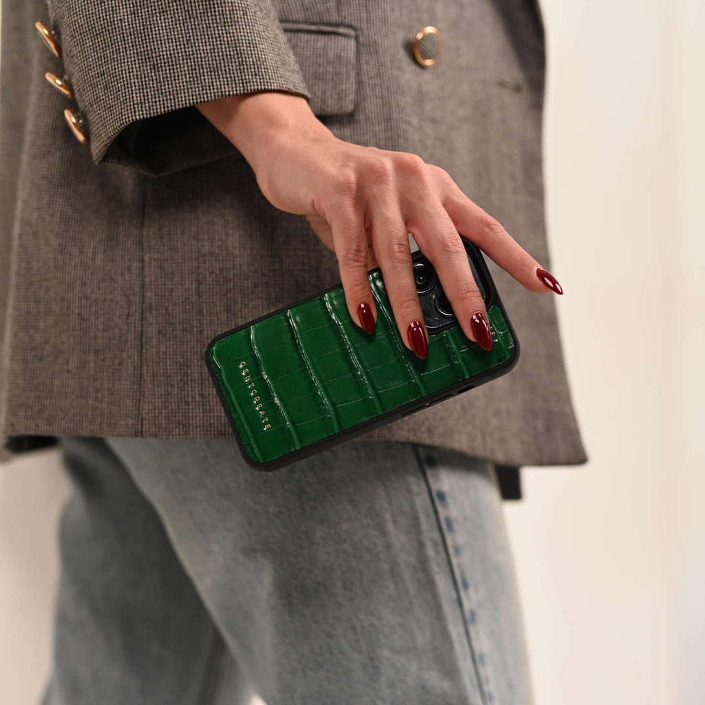 Green Crocodile iPhone Leather Case