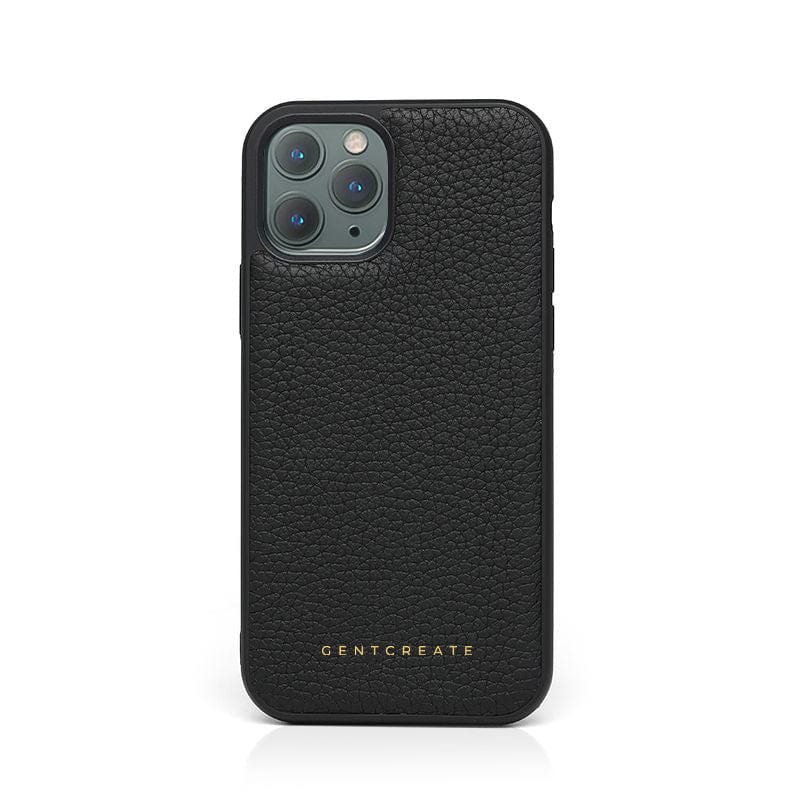 Black Leather iPhone Pebble Pattern Case By Gentcreate