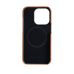 Inner side of the Saffiano Brown Leather iPhone 16 Case from the brand GENTCREATE