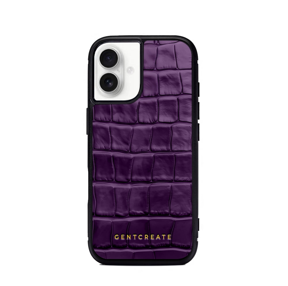 Leather iPhone Case Croco Glossy