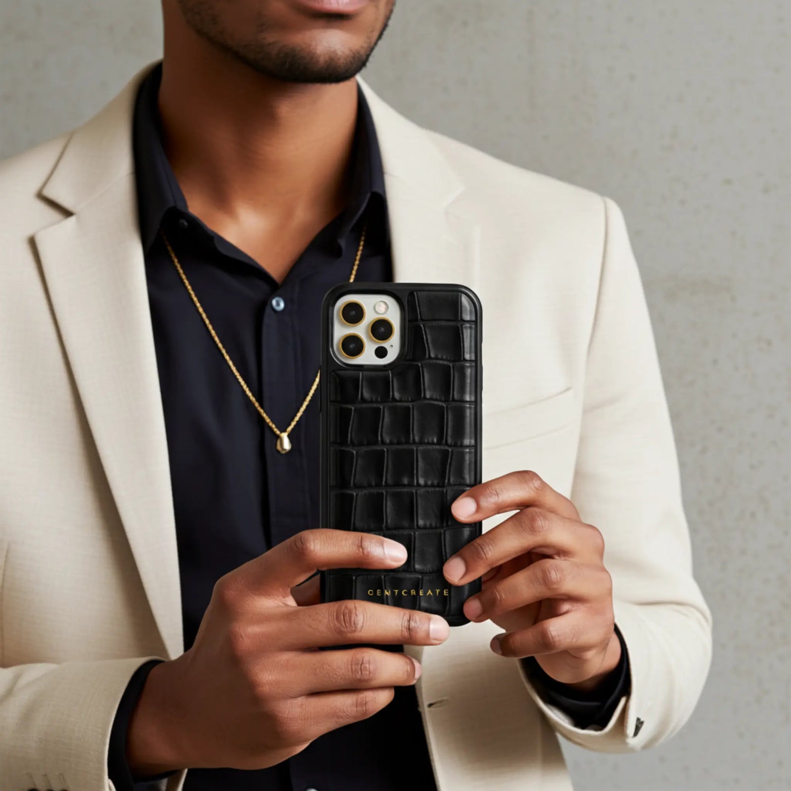 Leather iPhone Case Croco Glossy