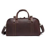 Brown Leather Duffle Bag By Luxury Fashion Brand Gentcreate