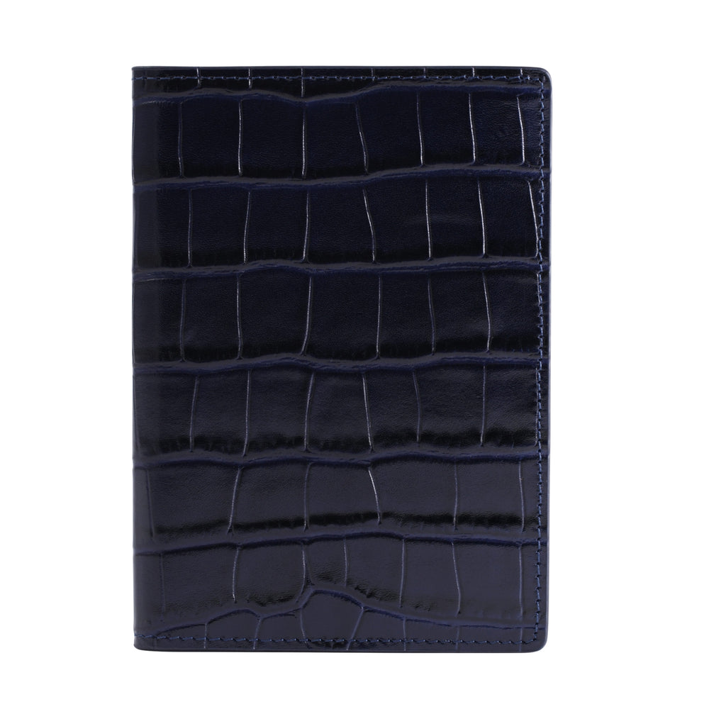 Navy Crocodile Passport Holder By Gentcreate