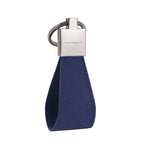 Navy Blue Saffiano Leather Keychain By Gentcreate