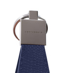 Navy Blue Minimalistic Lizard Leather Keychain by GENTCREATE