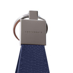 Navy Blue Minimalistic Lizard Leather Keychain by GENTCREATE