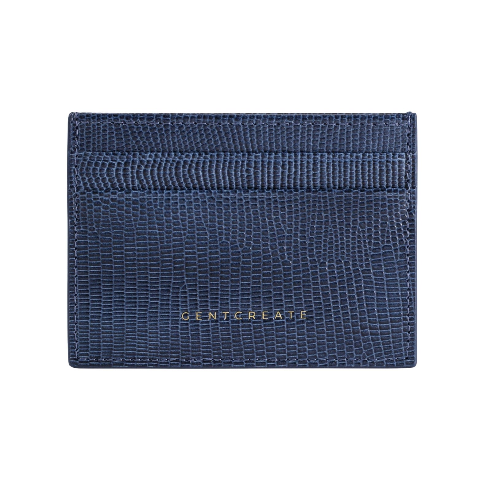Marineblauer Eidechsenleder Kartenhalter von Gentcreate Luxusmode-Marke