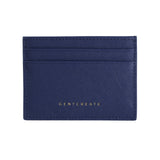 Front side of the Navy Saffiano Leather Cardholder from the Gentcreate brand.