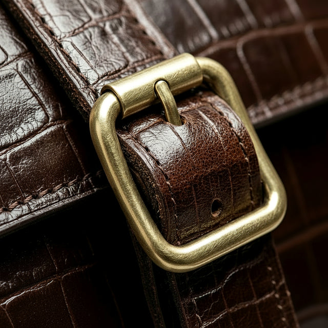 Bolso bandolera de cuero marrón vía