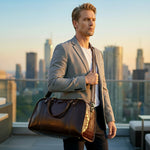 Bolsa Crossbody em Couro Marrom Via