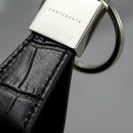 Black crocodile leather keychain close up GENTCREATE