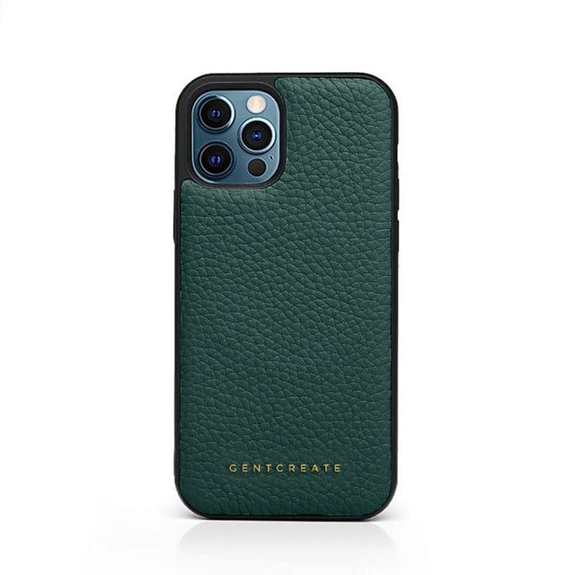 Funda de cuero verde con textura de guijarro para iPhone de Gentcreate