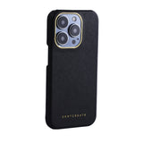 iPhone 15 Pro Max Saffiano Black Leather Case By Gentcreate