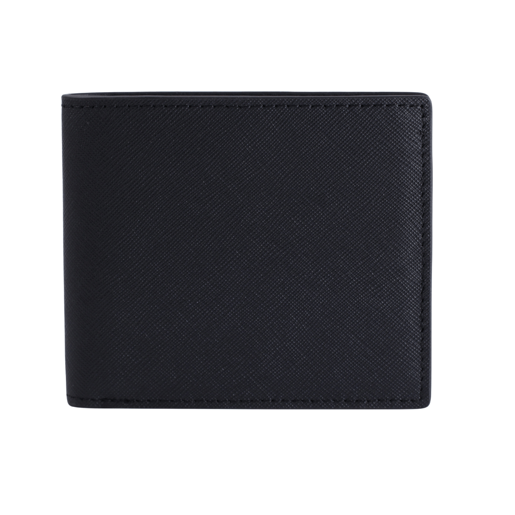 Black Leather Saffiano Bifold Wallet By Gentcreate