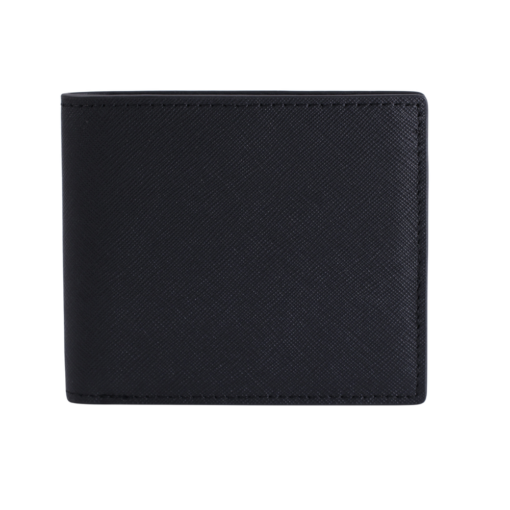 Black Leather Saffiano Bifold Wallet By Gentcreate