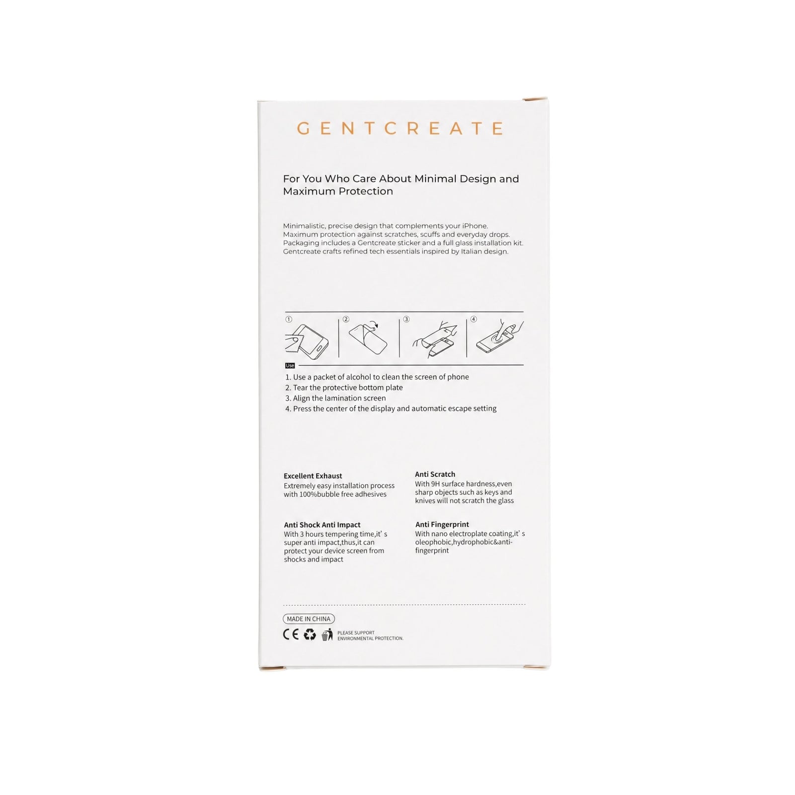 带有'Gentcreate'品牌和文字的产品包装，背景为白色。