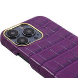 Funda de piel para iPhone con estampado de cocodrilo