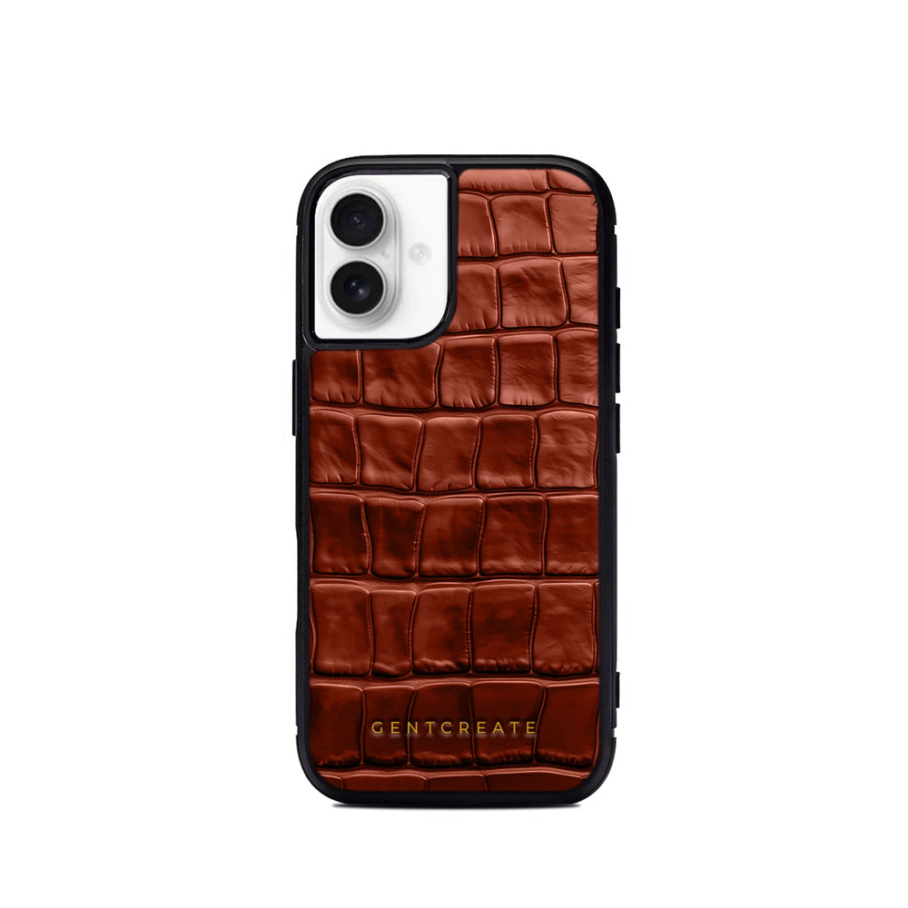 Leather iPhone Case Croco Glossy
