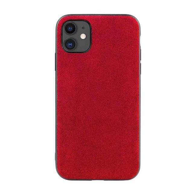 Funda de iPhone Alcantara roja para iPhone 11 Pro Max de Gentcreate