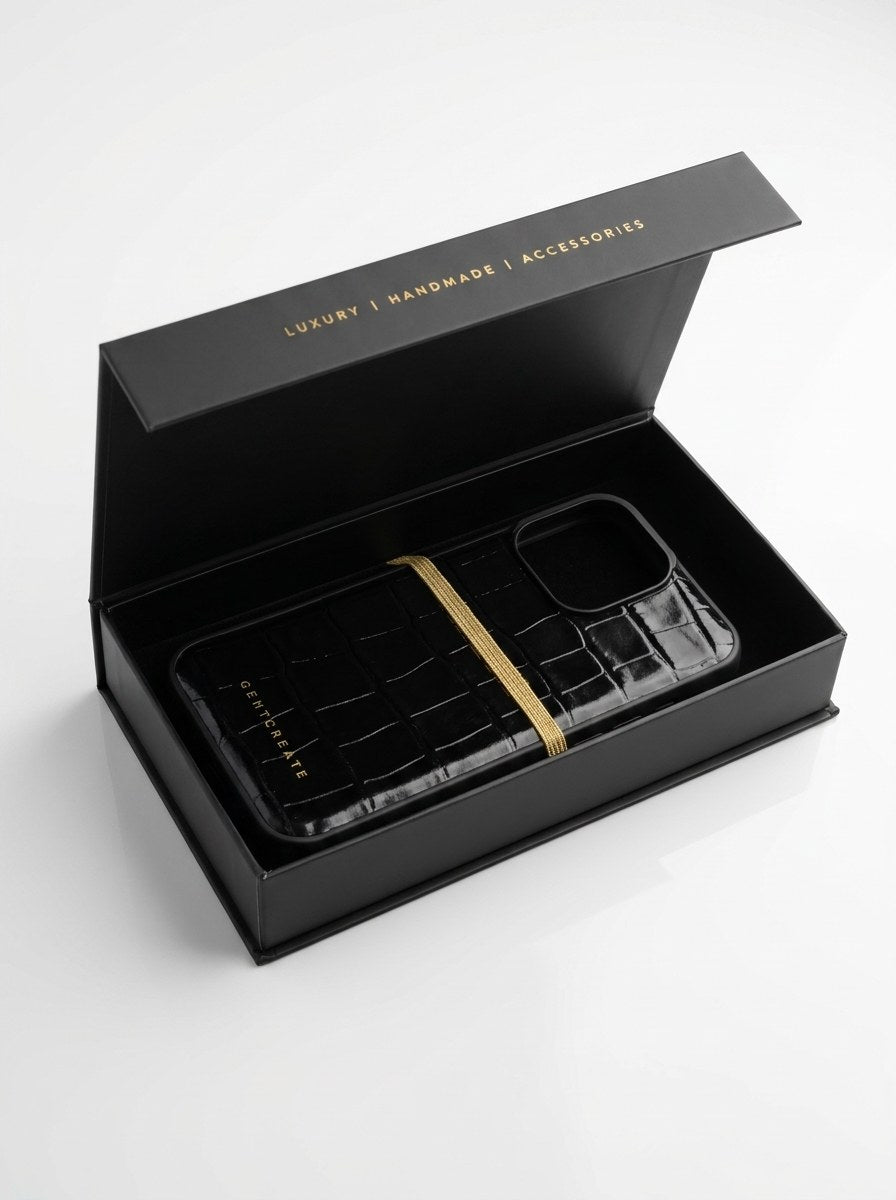 Leather iPhone Case Croco Glossy - GENTCREATE