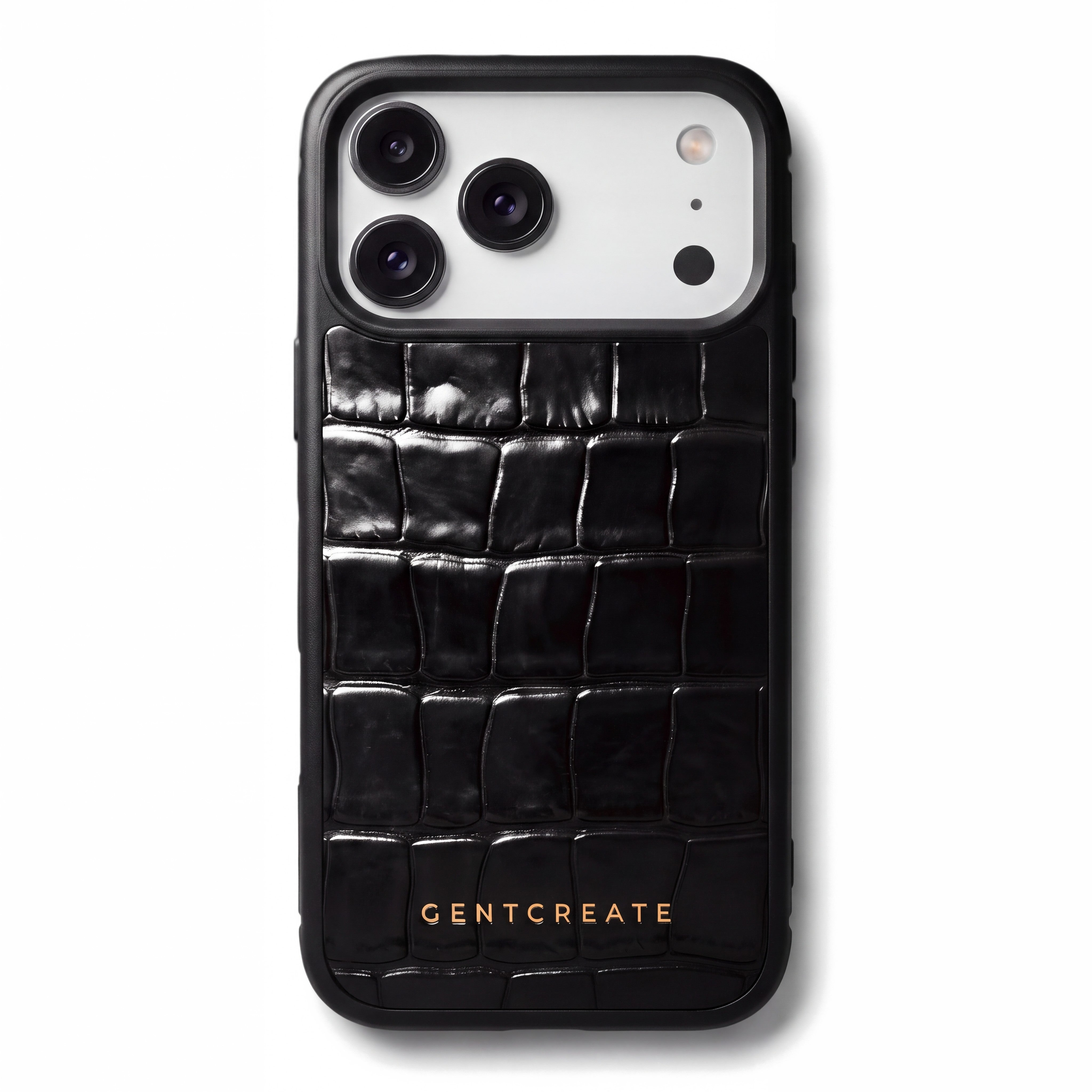 クロコ型押し スマホケース 本革 光沢 iPhoneケース ブランド | GENTCREATE