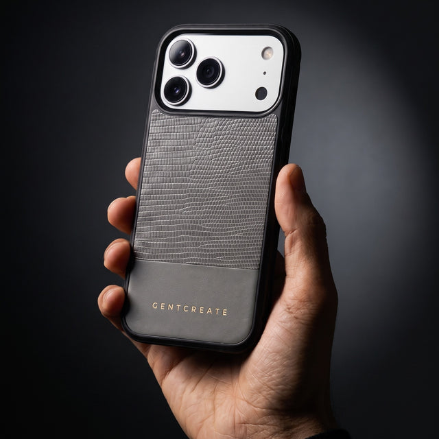 Leather iPhone Case Lizard Pattern