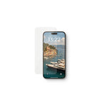GENTCREATE水晶清晰的钢化玻璃屏幕保护膜，适用于iPhone 16 Pro，具有9H硬度、边到边的全覆盖保护和抗指纹的疏油涂层。