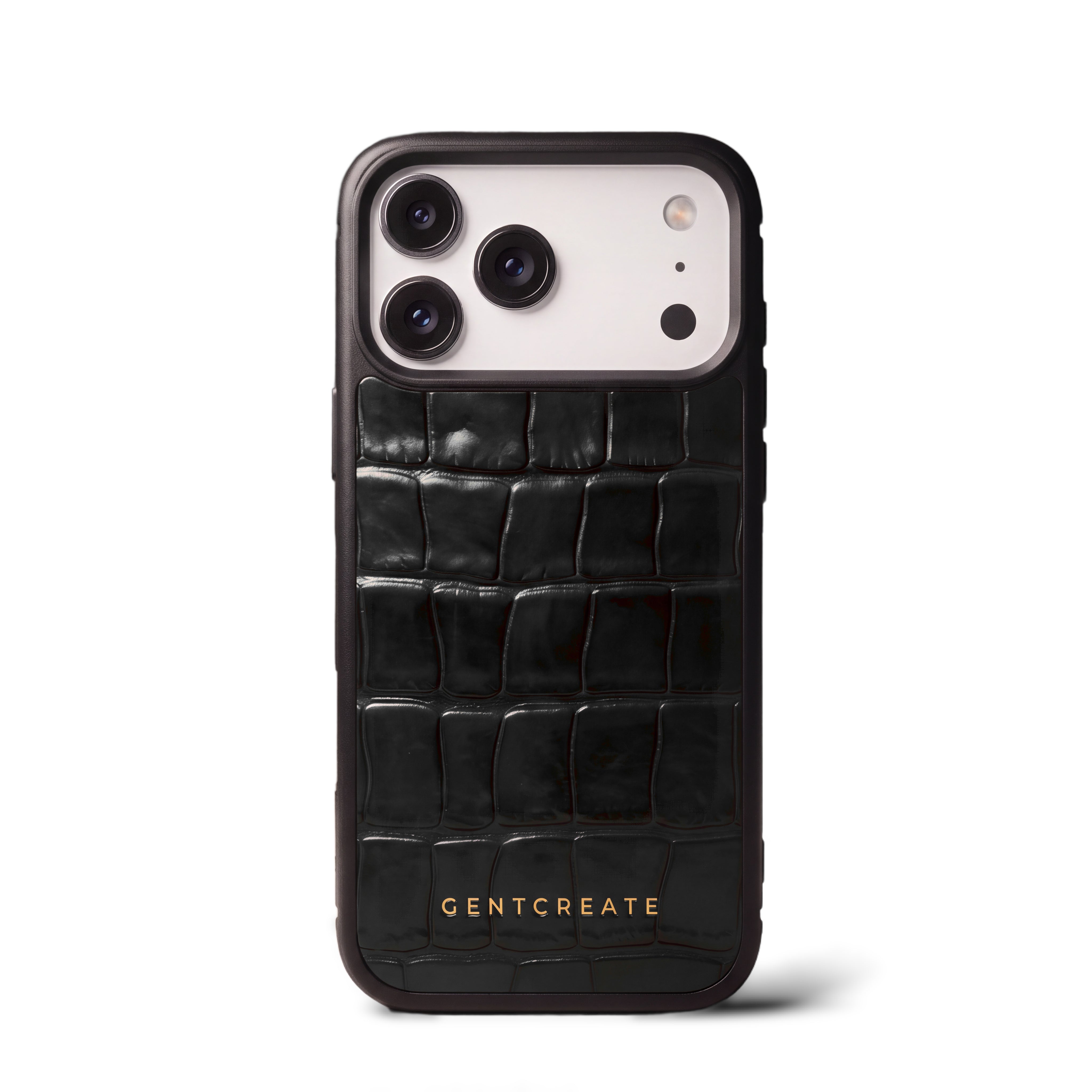 クロコ型押し スマホケース 本革 光沢 iPhoneケース ブランド | GENTCREATE