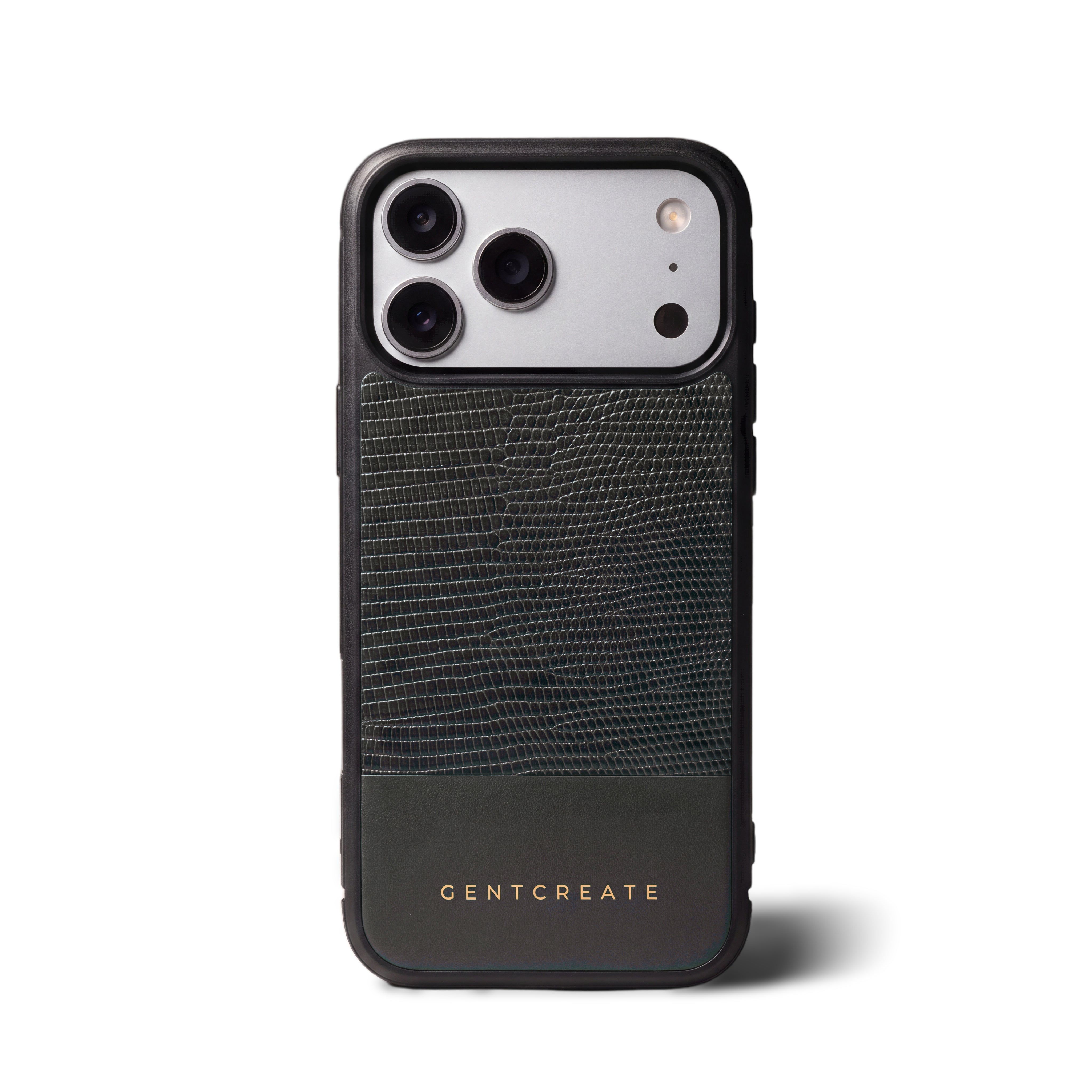 リザード柄 iPhoneケース 本革 型押し 薄型 ハンドメイド | GENTCREATE