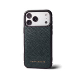 iPhone-cover i læder med småstensnarv, grønt, GENTCREATE