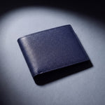 Navy Saffiano leather bifold wallet by GENTCREATE, Cool Wallets menu image