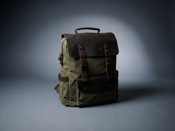 Vintage Canvas Backpack OG verde militar de GENTCREATE, imagen del menú Mochilas de lona