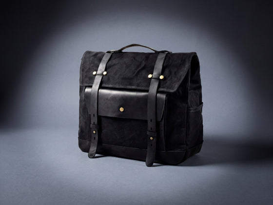 Bolsa de moto vintage negra de GENTCREATE, imagen del menú Bolsas de moto