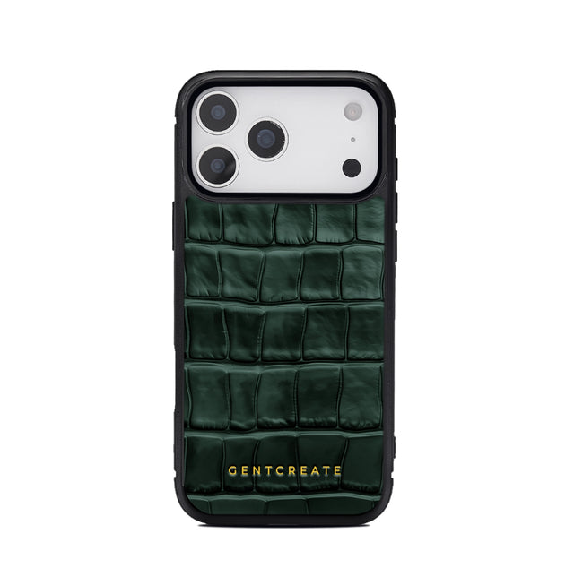 Custodia personalizzata in pelle di coccodrillo nera per Custodia personalizzata in pelle di coccodrillo nera per