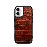 Funda iPhone de piel Croco Brillante