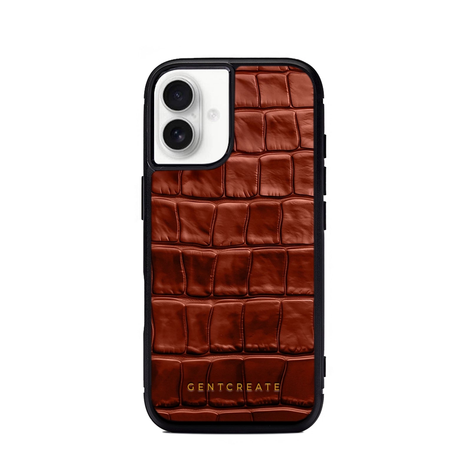 Leather iPhone Case Croco Glossy, iPhone 17 / Glossy Burgundy Leather iPhone Case Croco Glossy, iPhone 17 / Glossy Burgundy