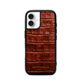 Leather iPhone Case Croco Glossy