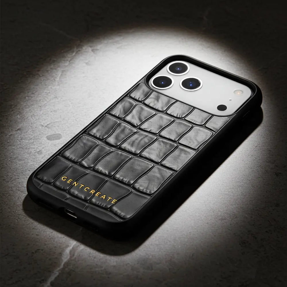 Leather iPhone Case Croco Glossy
