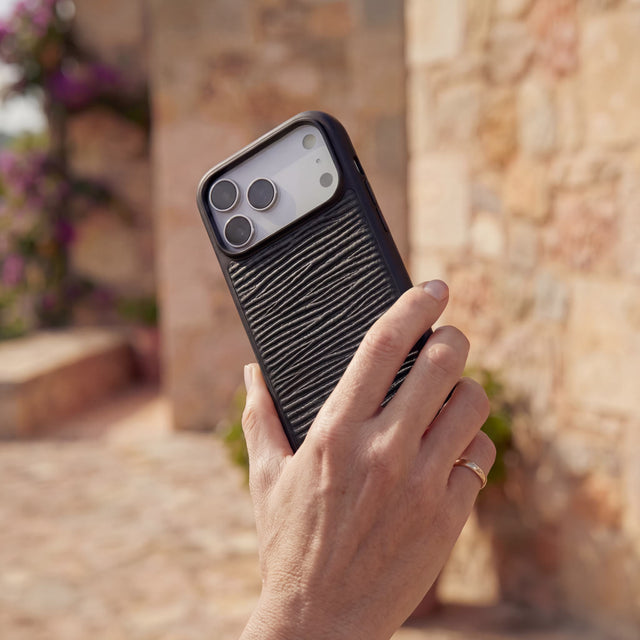 Leather iPhone Case Wave Pattern