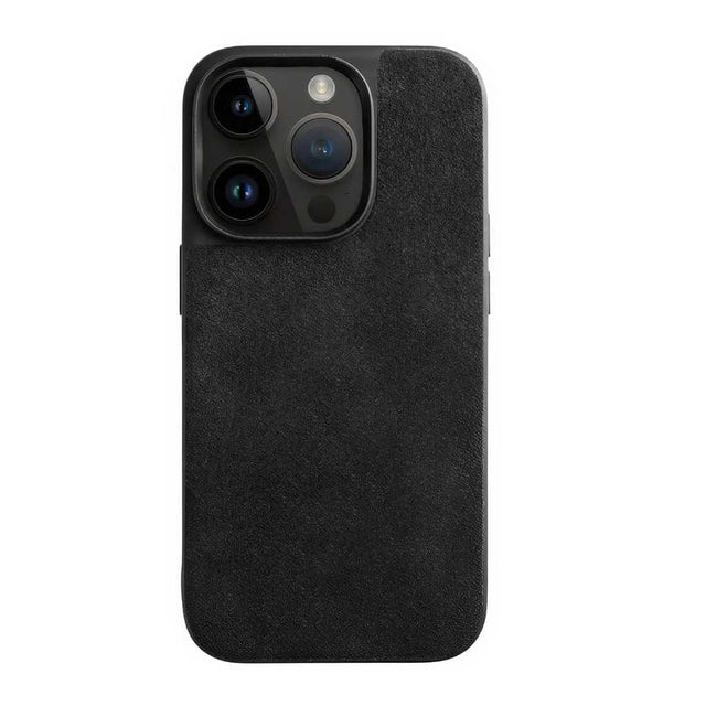 Funda de Alcantara negra para iPhone 15 de la marca de lujo Gentcreate