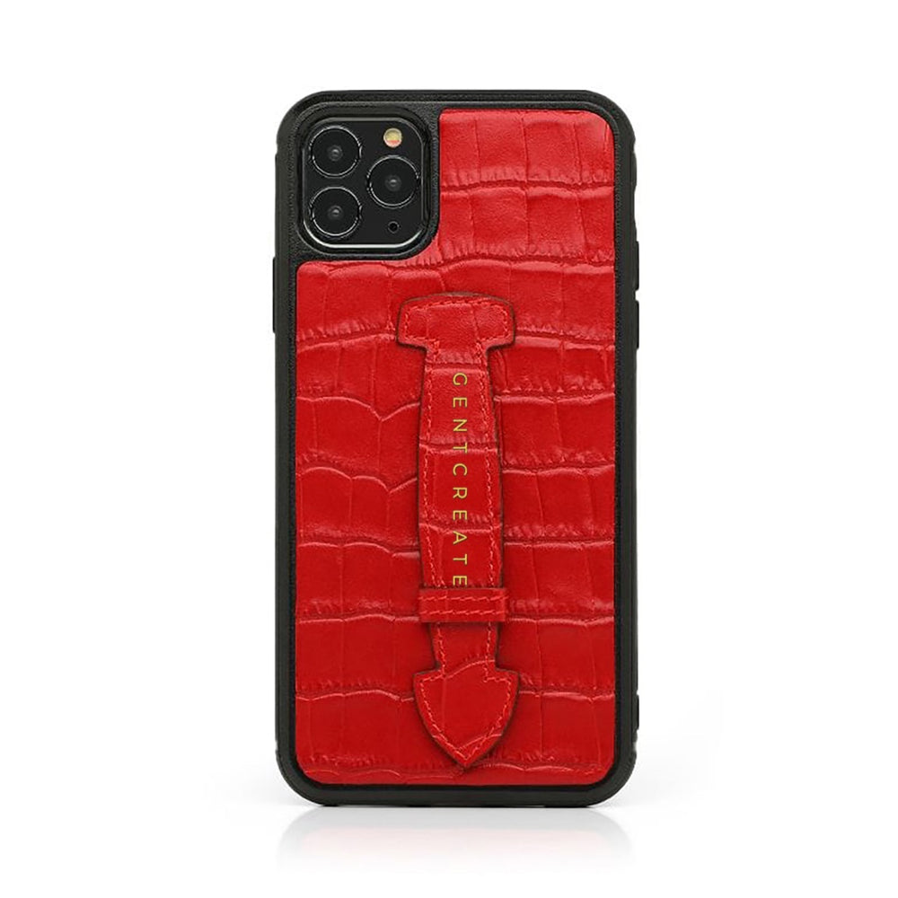 Red Crocodile Leather iPhone Case By Gentcreate