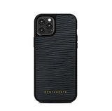 黑色皮革iPhone 16 Pro Max手机壳 波浪图案