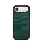 Coque iPhone en cuir motif lézard
