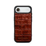 Brown iPhone 17 Air textured phone case with 'GENTCREATE' branding on a white background