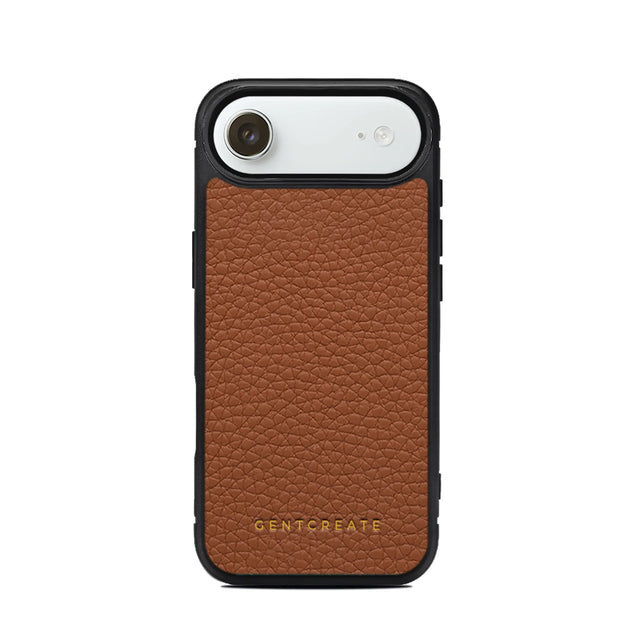 Funda de cuero para iPhone con estampado de guijarros
