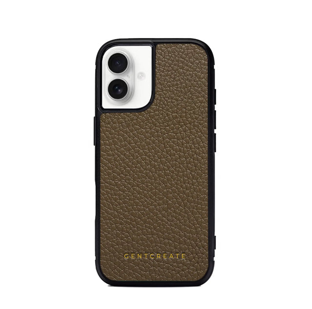Funda de cuero para iPhone con estampado de guijarros