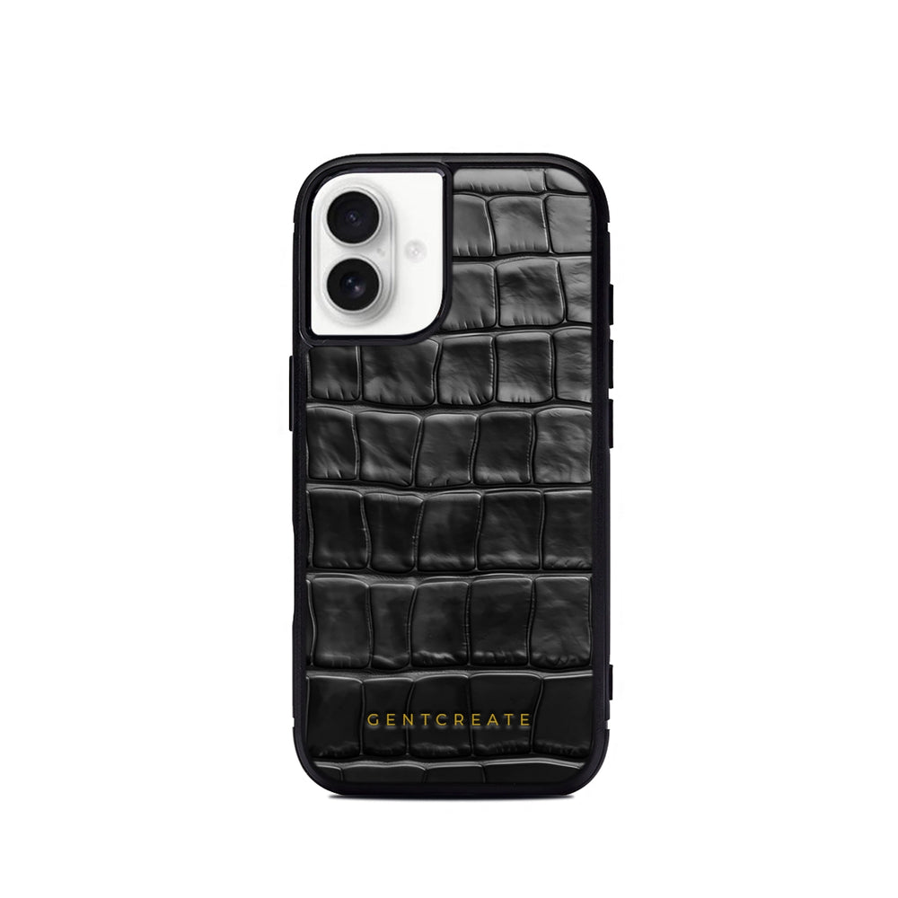 Leather iPhone Case Croco Glossy