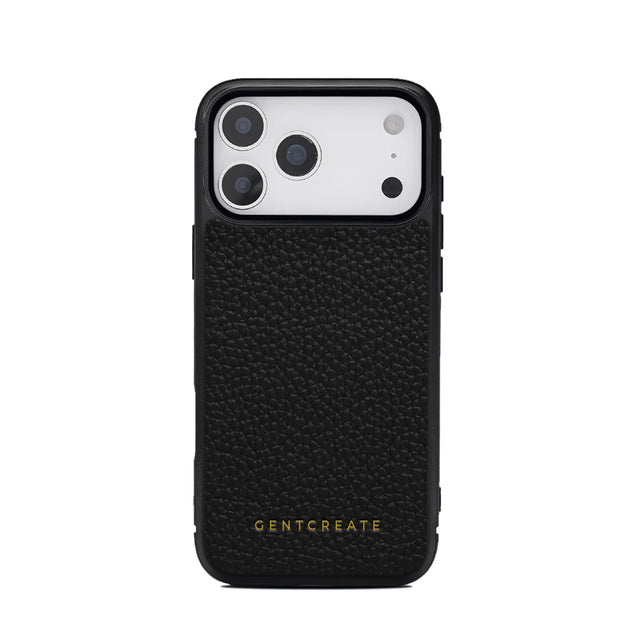 Funda de cuero para iPhone con estampado de guijarros